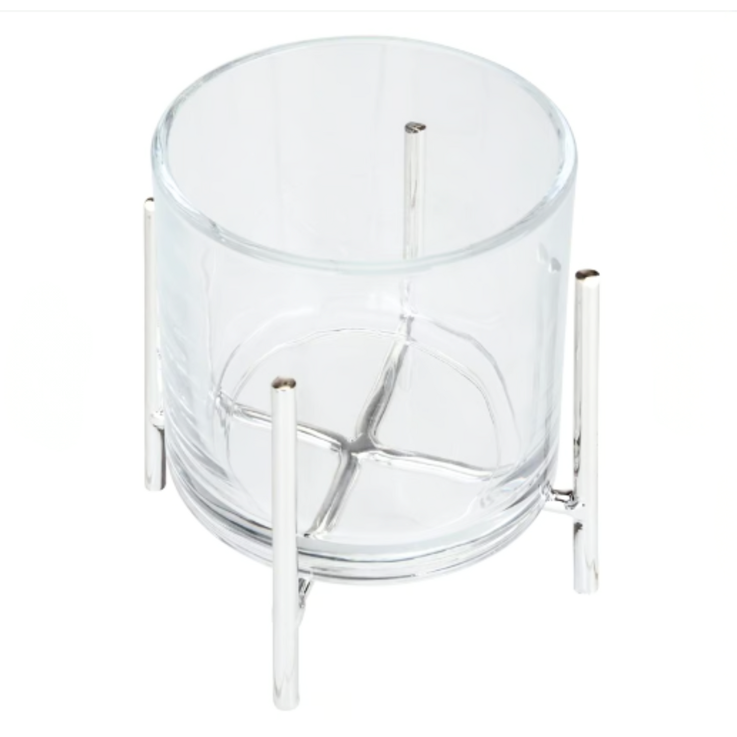 Porta Vela Vidrio con Estructura Plateada